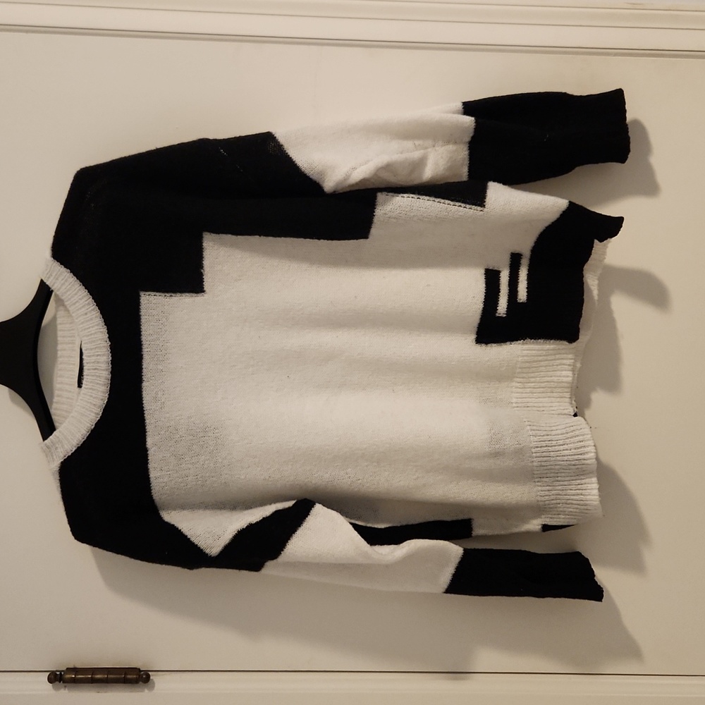 Shein black and white sweater